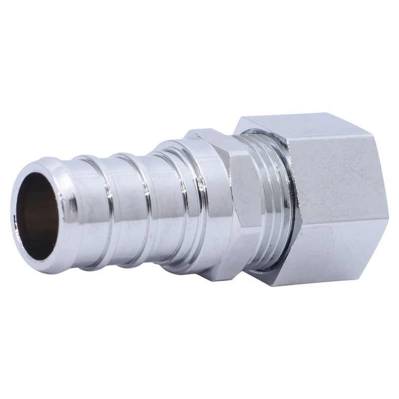 SharkBite 1/2 x 3/8 Inch OD Compression Brass Crimp Adapter, PEX Pipe, PE-RT, UC637LFA